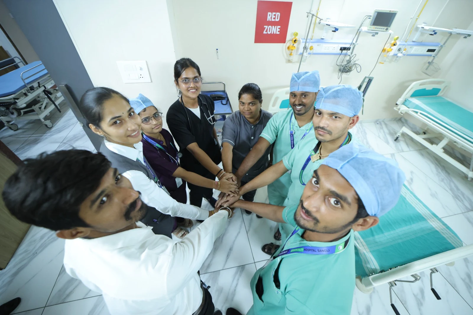 Hospital care team gathered together